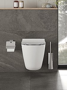 Унитаз подвесной Orange CI07-150W+APB100 безободковый, с крышкой микролифт, с инсталляцией, белый/кнопка хром купить в интернет-магазине Sanbest