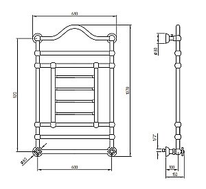 Полотенцесушитель водяной Migliore Edward ML.EDW-HY.610 золото купить в интернет-магазине сантехники Sanbest
