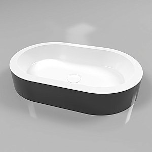 Раковина накладная WhiteCross Malachite A 55 0721.055035.10100 черная, белая купить в интернет-магазине Sanbest