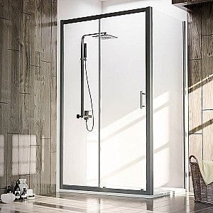 Душевой уголок Veconi Rovigo RV072B-13070-01-C4 130х70 стекло прозрачное/профиль черный матовый купить в интернет-магазине Sanbest