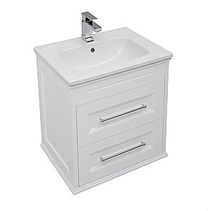 Тумба с раковиной Aquanet Бостон 60/Dreja Эйфория 60 белая матовая для ванной в интернет-магазине Sanbest