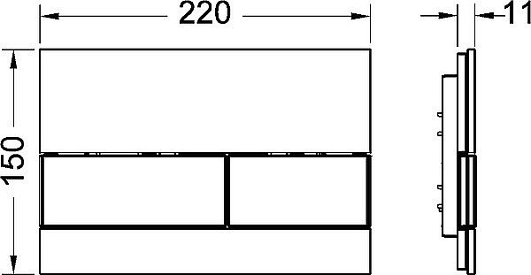 Кнопка для инсталляции TECE Square 9240825 черный купить в интернет-магазине сантехники Sanbest