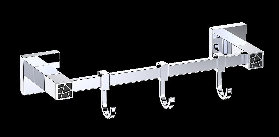Планка с крючками CeramaLux Venezia 88618-1 хром купить в интернет-магазине сантехники Sanbest