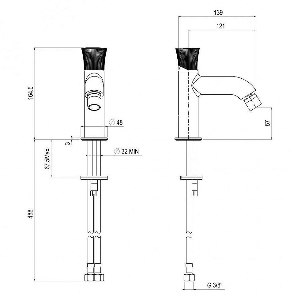 Смеситель для биде PAINI Domus 18CR304PZ хром купить в интернет-магазине сантехники Sanbest