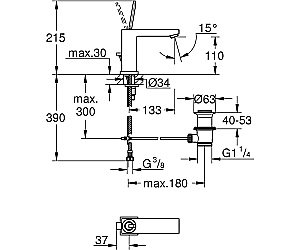 Смеситель для раковины Grohe Eurocube Joy 23657000 купить в интернет-магазине сантехники Sanbest