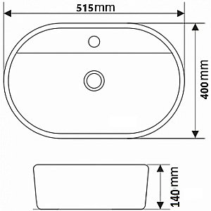 Раковина накладная Ceramalux N 51,5 78325XS белая купить в интернет-магазине Sanbest
