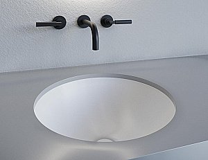 Раковина врезная снизу столешницы Salini MAREA 05 1802205M 42 из искусственного камня S-Stone, белая матовая купить в интернет-магазине Sanbest