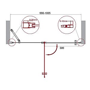 Душевая дверь BelBagno Etna B-12 100 45° стекло прозрачное/профиль хром купить в интернет-магазине Sanbest