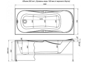 Акриловая ванна Aquanet Rosa с г/м Sport 170x75 купить в интернет-магазине Sanbest