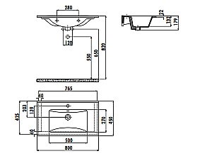 Раковина Creavit Su 80 SU080-0000 белая купить в интернет-магазине Sanbest