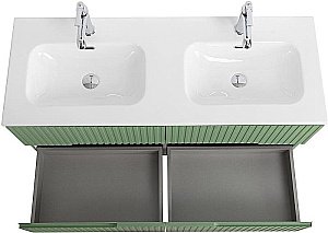 Тумба с раковиной Cezares DUET-N 120 DUET-N-1200-4C-SO-2-PS-P фисташковый софт для ванной в интернет-магазине Sanbest
