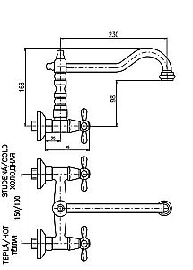 Смеситель для раковины RAV-Slezak MORAVA RETRO MK102.5/28SM бронза купить в интернет-магазине сантехники Sanbest
