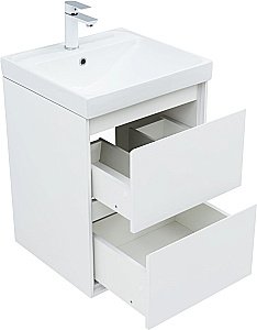 Тумба с раковиной Aquanet Милан 336366/333265 50 белый глянец для ванной в интернет-магазине Sanbest