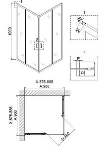 Душевой уголок Niagara Nova NG- 6608-08 90x90 купить в интернет-магазине Sanbest