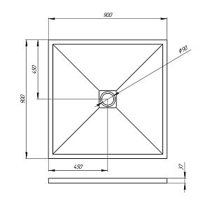 Душевой поддон Veconi TZW20B-90-R1 90x90 купить в интернет-магазине Sanbest