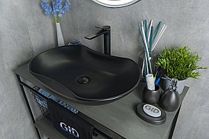 Раковина накладная Gid Lago 66,5 Bm9175 53333 черная матовая купить в интернет-магазине Sanbest