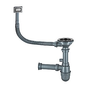 Сифон для кухонной мойки Paulmark KONZ PM2022-GM вороненая сталь купить в интернет-магазине сантехники Sanbest