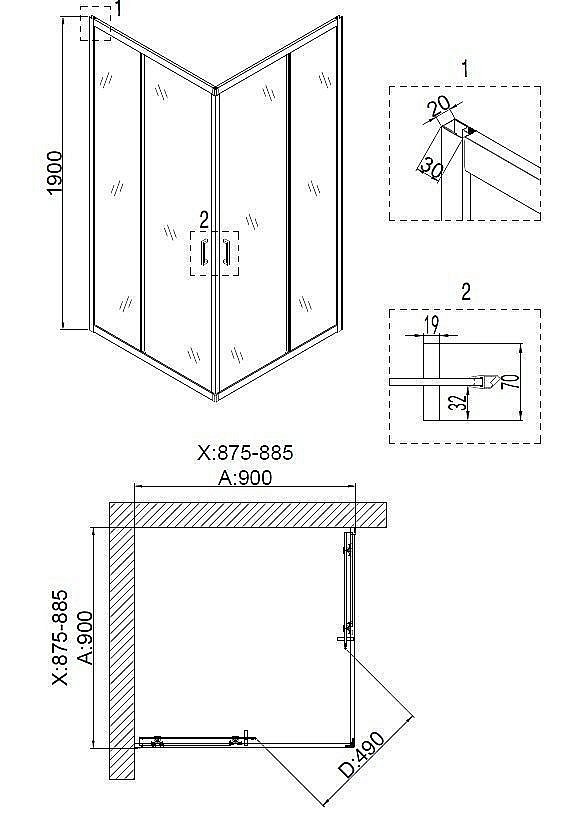 Душевой уголок Niagara Nova NG-6608-08 90x90 купить в интернет-магазине Sanbest