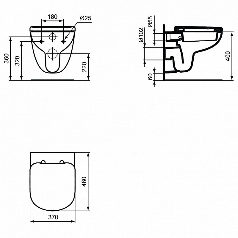 Унитаз подвесной Ideal Standard Tempo T328801 белый купить в интернет-магазине Sanbest
