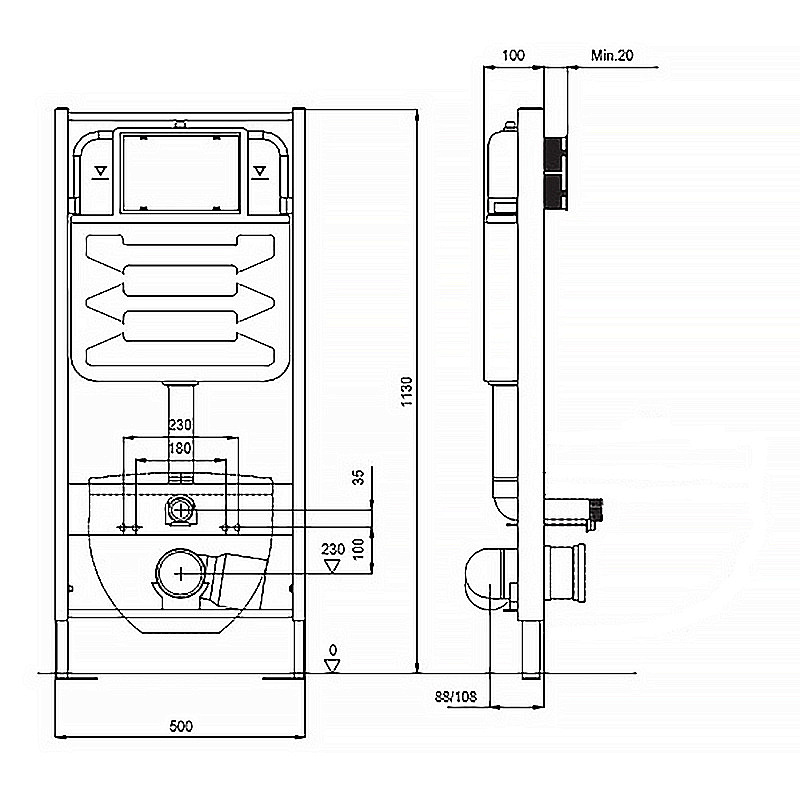 Инсталляция для унитаза Azario AZ-8010-1000 купить в интернет-магазине сантехники Sanbest