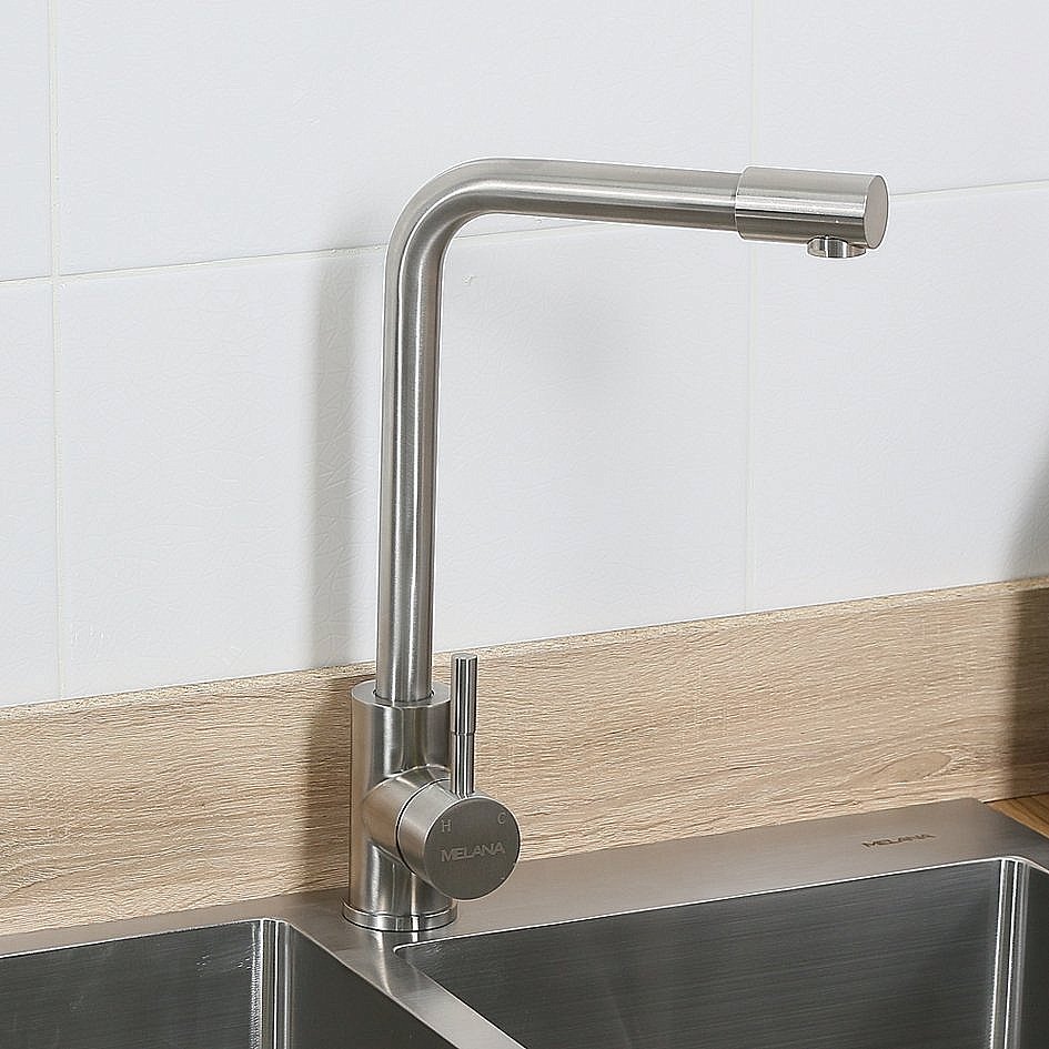 Смеситель для кухни Melana 8107 сатин купить в интернет-магазине сантехники Sanbest