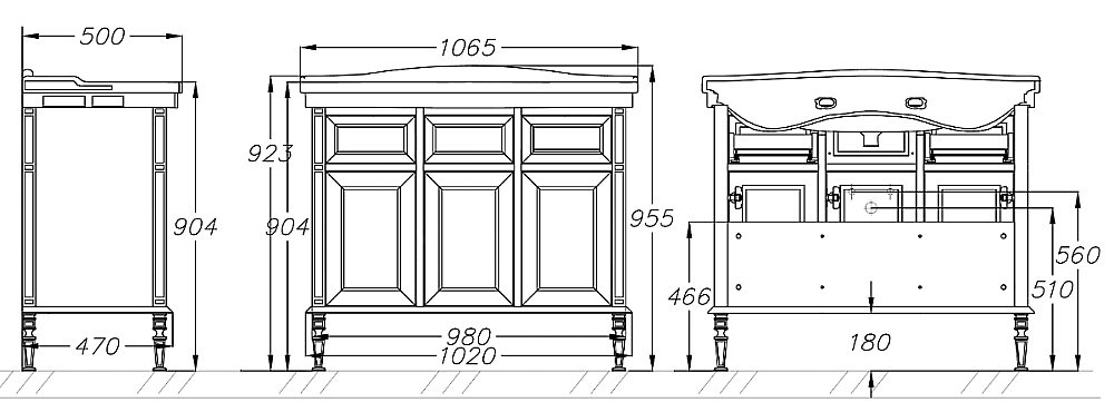 Тумба с раковиной Опадирис КАНТАРА 105 белая матовая для ванной в интернет-магазине Sanbest