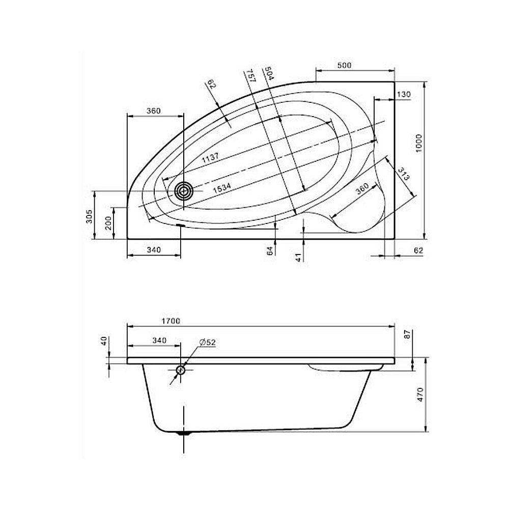 Ванна акриловая Santek Эдера 170x100 белая купить в интернет-магазине Sanbest