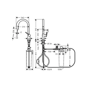 Смеситель для кухни Hansgrohe Aqittura 76803670 черный матовый купить в интернет-магазине сантехники Sanbest