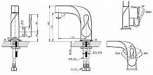Смеситель для раковины Bravat WAVE F174108C-2 купить в интернет-магазине сантехники Sanbest