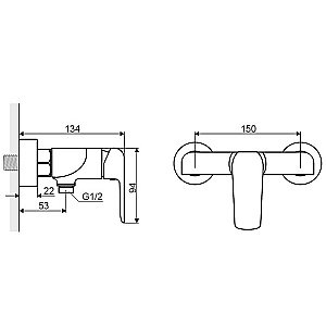 Смеситель для душа Excellent Clever ARAC.4108CR хром купить в интернет-магазине сантехники Sanbest