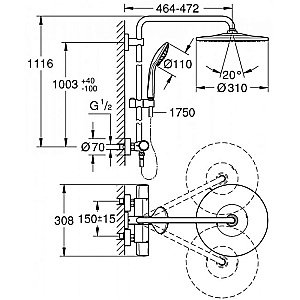 Душевая система Grohe Euphoria System 26075001 хром купить в интернет-магазине сантехники Sanbest