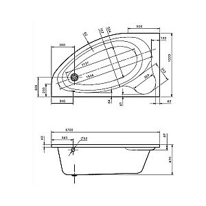 Ванна акриловая Santek Эдера 170x100 белая купить в интернет-магазине Sanbest
