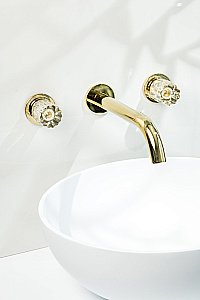 Смеситель для раковины Boheme ELEGANTE 152-2-G-EL золото купить в интернет-магазине сантехники Sanbest