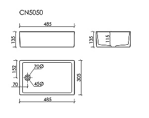 Раковина Ceramica Nova Element 48 CN5050 белая купить в интернет-магазине Sanbest