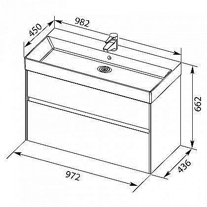 Тумба с раковиной Aquanet Бруклин 100 для ванной в интернет-магазине Sanbest
