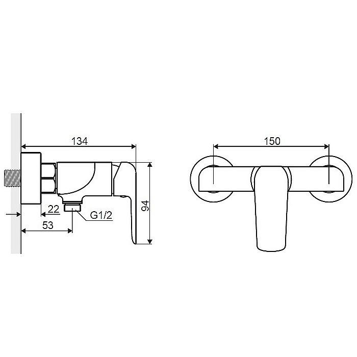 Смеситель для душа Excellent Clever ARAC.4108CR хром купить в интернет-магазине сантехники Sanbest