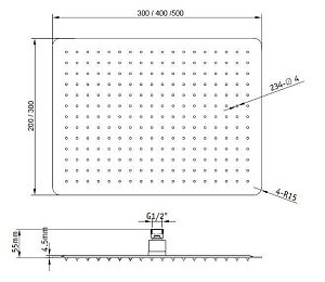 Верхний душ RGW Shower Panels SP-84-30 300x200 купить в интернет-магазине сантехники Sanbest