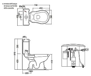 Унитаз напольный Kerasan Retro 1012 с бачком 1071 Белый/ручка бронза купить в интернет-магазине Sanbest