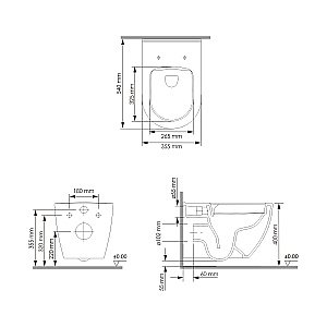Унитаз подвесной WasserKRAFT Mindel 56TLT.010.ME.BN03.H002 безободковый, с инсталляцией Vils 56, с крышкой микролифт, белый/кнопка никель купить в интернет-магазине Sanbest