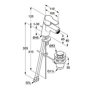 Смеситель для биде Kludi Pure&Easy 375339165 купить в интернет-магазине сантехники Sanbest