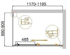 Душевой уголок Cezares Molveno 90х120 Molveno-AH-11-120/90-P-Cr стекло матовое рифленое/профиль хром купить в интернет-магазине Sanbest