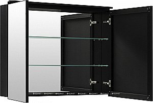 Зеркальный шкаф De Aqua Алюминиум 261761 100 черный купить в интернет-магазине сантехники Sanbest