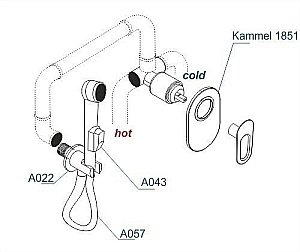 Гигиенический душ WasserKRAFT Kammel A111857 хром купить в интернет-магазине сантехники Sanbest