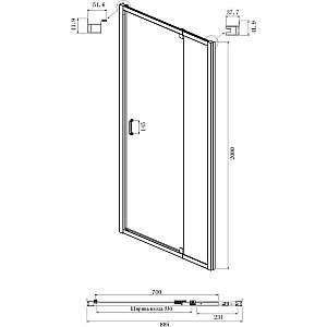 Душевой уголок Ambassador Elysium KX 111021103KX-100KX 90х100 стекло прозрачное/профиль хром купить в интернет-магазине Sanbest