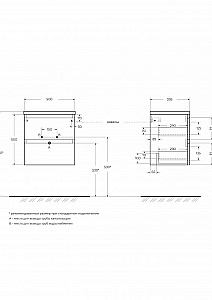 Тумба с раковиной BelBagno 50 KRAFT 39-500/390-2C-SO-AO+BB500/390ETL голубая матовая для ванной в интернет-магазине Sanbest