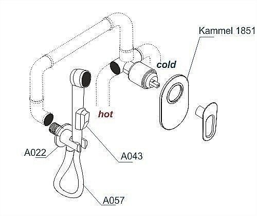 Гигиенический душ WasserKRAFT Kammel A111857 хром купить в интернет-магазине сантехники Sanbest