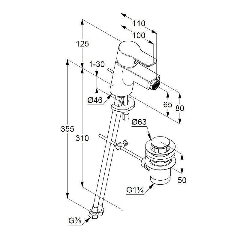 Смеситель для биде Kludi Pure&Easy 375339165 купить в интернет-магазине сантехники Sanbest