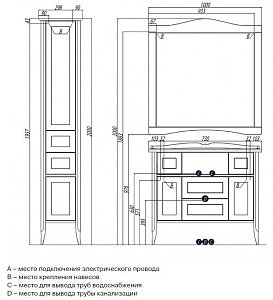 Зеркало Акватон Версаль 100 в ванную от интернет-магазине сантехники Sanbest