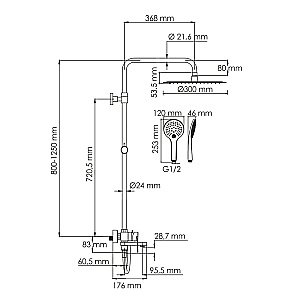 Душевая система WasserKraft Mindel 8500 SET2630 белый Soft-touch купить в интернет-магазине сантехники Sanbest