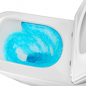 Унитаз напольный Azario Etereo AZ-8203 белый, безободковый, с бачком, с крышкой микролифт, слив торнадо купить в интернет-магазине Sanbest